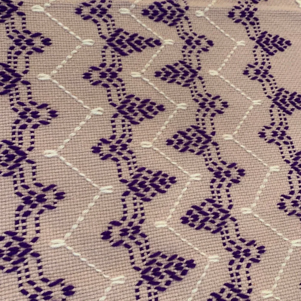 Swedish‎ Weave Table Runner Geometric Fringe Purple Lavender